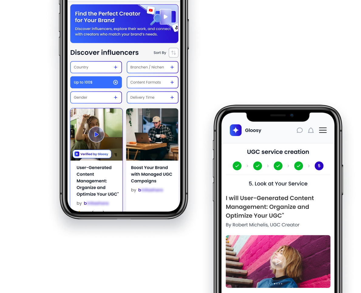 Gloosy App Interface